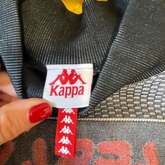 KAPPA Authentic Jaworzno Long Sleeve Shirt Top Sz M/L Black Smoke Grey Street - Picture 9 of 10